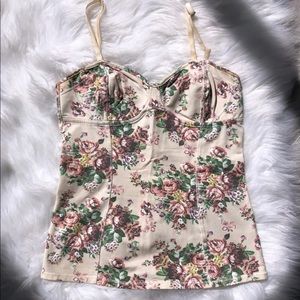 Aritzia Floral White Top
